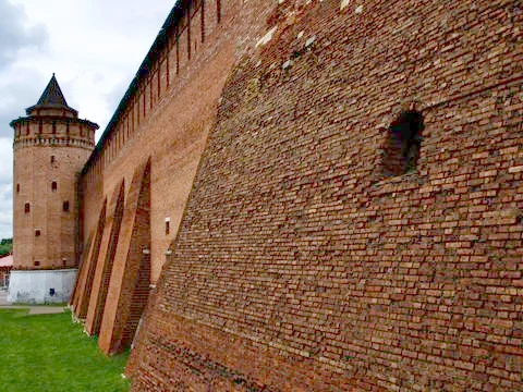 Elements of ancient architecture of the Kolomna Kremlin Stock Photos