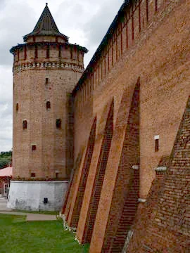 Elements of ancient architecture of the Kolomna Kremlin Stock Photos