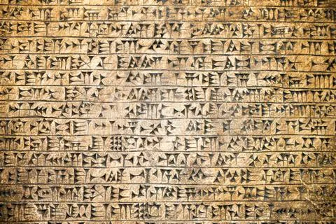 Elements of ancient egyptian cuneiform background Foto stock