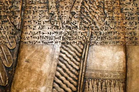 Elements of ancient egyptian cuneiform background 스톡 사진