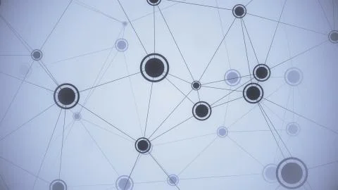 Elements and links of network. Conceptual illustration Ilustración de archivo