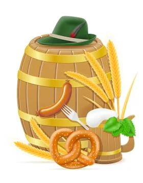 Elements and objects meaning oktoberfest beer festival vector illustration Illustrazione stock