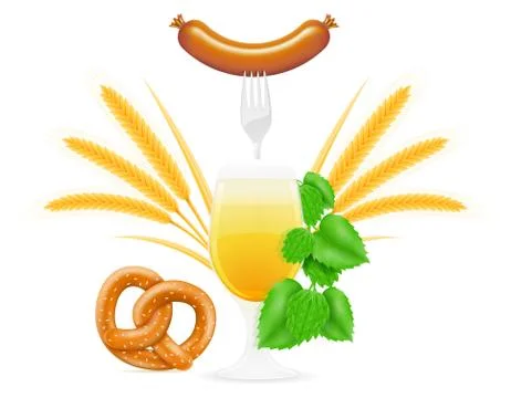 Elements and objects meaning oktoberfest beer festival vector illustration Stock Illustration