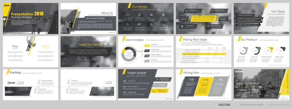 Elements for and presentation templates. イラスト素材