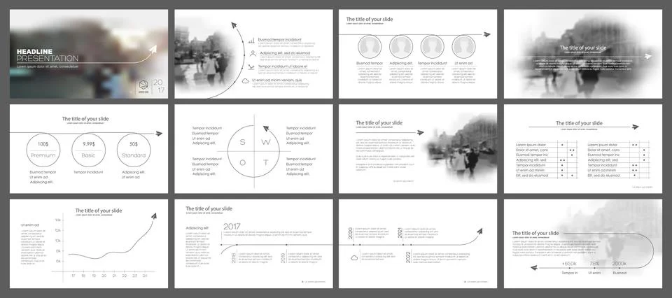 Elements for and presentation templates. イラスト素材