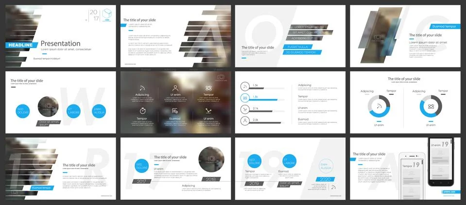 Elements for and presentation templates. イラスト素材