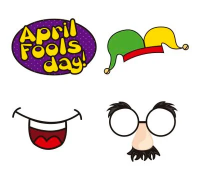 Elements of april fools day, vector illustration Stock Illustration