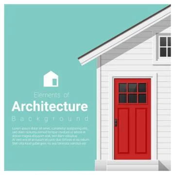 Elements of architecture background with a small house Stock Illustration