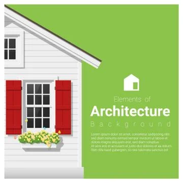 Elements of architecture background with a small house Stock Illustration
