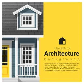 Elements of architecture background with a small house Stock Illustration