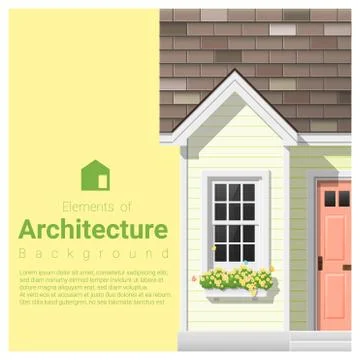 Elements of architecture background with a small house Stock Illustration