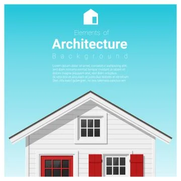 Elements of architecture background with a small house Illustrazione stock