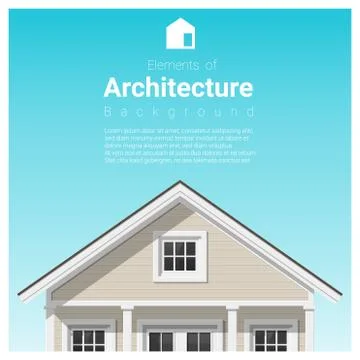 Elements of architecture background with a small house Stock Illustration