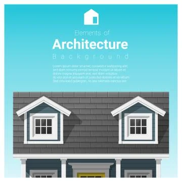 Elements of architecture background with a small house Stock Illustration