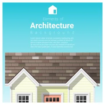 Elements of architecture background with a small house Stock Illustration
