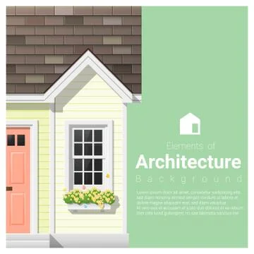 Elements of architecture background with a small house Stock Illustration