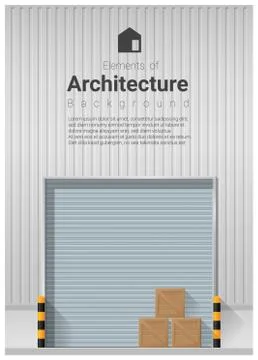 Elements of architecture , factory door background Stock Illustration