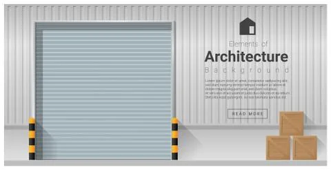 Elements of architecture , factory door background Stock Illustration