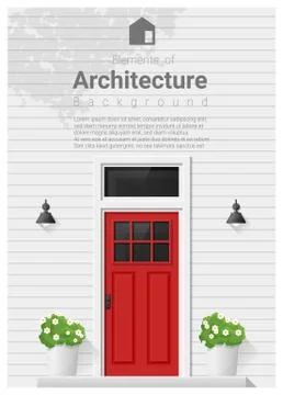 Elements of architecture , front door background Stock Illustration