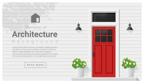 Elements of architecture , front door background Stock Illustration