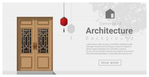 Elements of architecture , front door background Stock Illustration