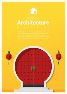 Elements of architecture , front door background Stock Illustration