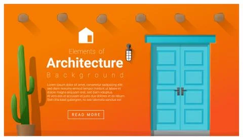 Elements of architecture , front door background Stock Illustration