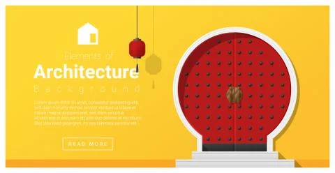 Elements of architecture , front door background Illustrazione stock