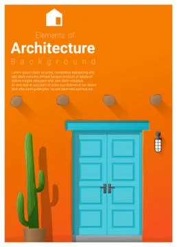 Elements of architecture , front door background Stock Illustration