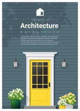 Elements of architecture , front door background Stock Illustration