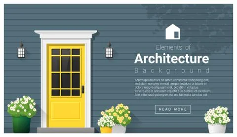 Elements of architecture , front door background Illustrazione stock