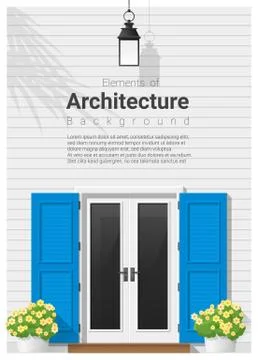 Elements of architecture , front door background Stock Illustration