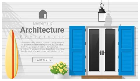 Elements of architecture , front door background Stock Illustration
