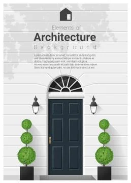 Elements of architecture , front door background Illustrazione stock