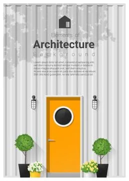 Elements of architecture , front door background Stock Illustration