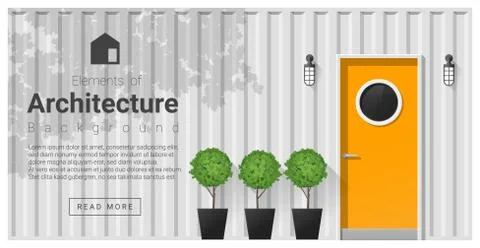 Elements of architecture , front door background Stock Illustration