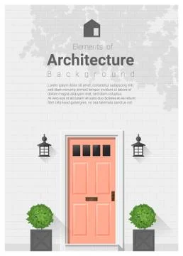 Elements of architecture , front door background Stock Illustration