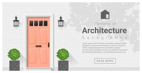 Elements of architecture , front door background Stock Illustration