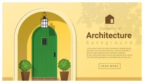 Elements of architecture , front door background Stock Illustration