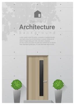 Elements of architecture , front door background Stock Illustration