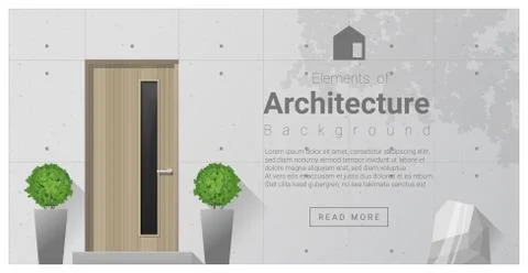 Elements of architecture , front door background Stock Illustration
