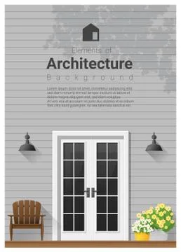 Elements of architecture , front door background Stock Illustration