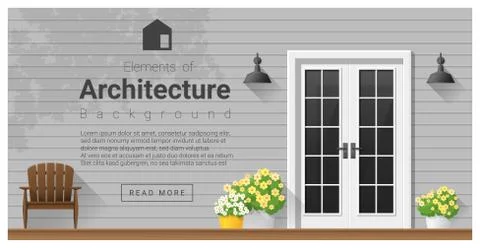 Elements of architecture , front door background Stock Illustration