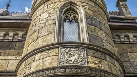 Elements of architecture in the Gothic style. Stock Footage 153931513