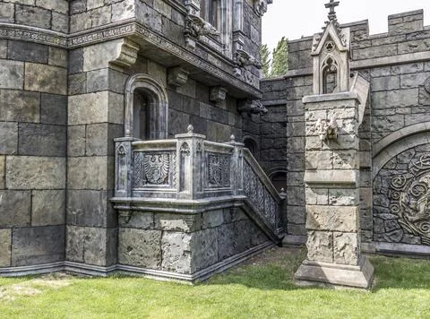 Elements of architecture in the Gothic style Stock Photos