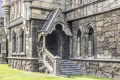 Elements of architecture in the Gothic style Stock Photos