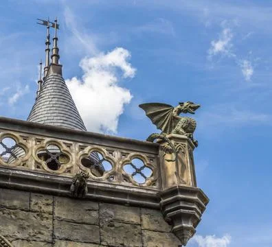 Elements of architecture in the Gothic style Stock Photos