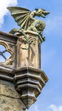 Elements of architecture in the Gothic style Stock Photos