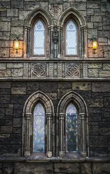 Elements of architecture in the Gothic style Stock Photos