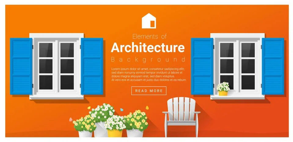 Elements of architecture , window background Stock Illustration